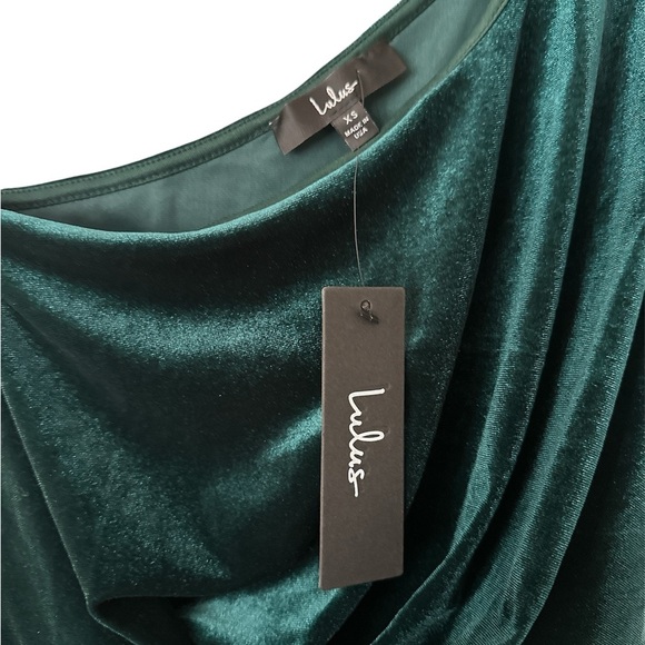 NWT Lulus Green One Shoulder Bodycon Dress Cocktail Prom XS - Picture 5 of 5